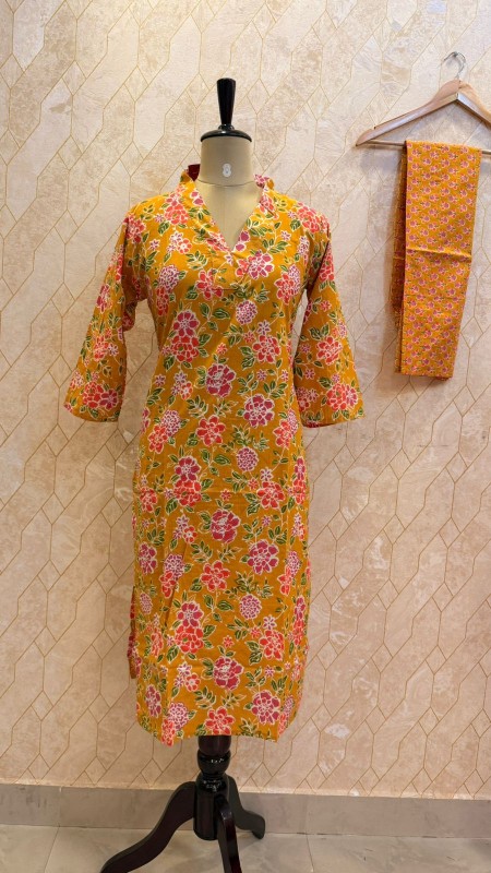 Golden Meadow Bloom Cotton co-ord set