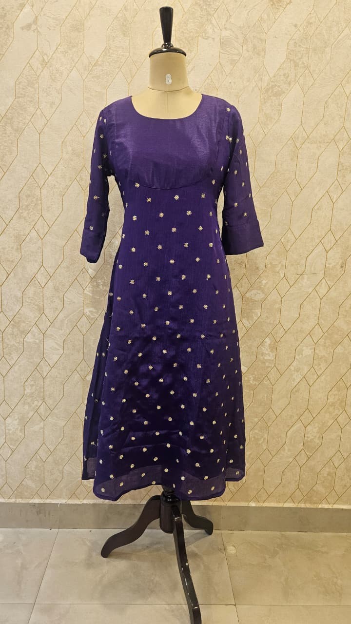 Golden Purple Elegance Kurthi